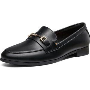 Dream Pairs Women's Black-pu Faux Leather Comfortable Flats Penny Loafers